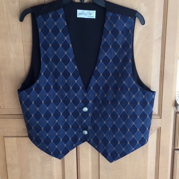 Vintage Vest by Ann Loy size L Dry Clean Only looks Great with jeans.  #349 - Picture 4 of 8
